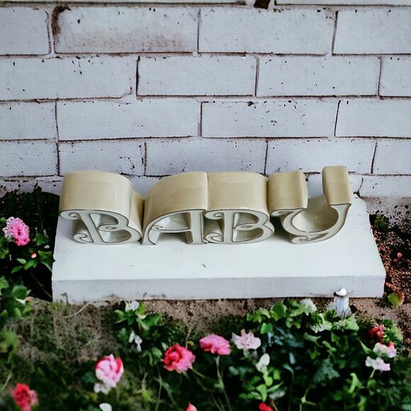 LENOX Baby Word Sculpture-Expressions-Shower Gift Nursery Decor-Gender Neutral - Picture 4 of 9